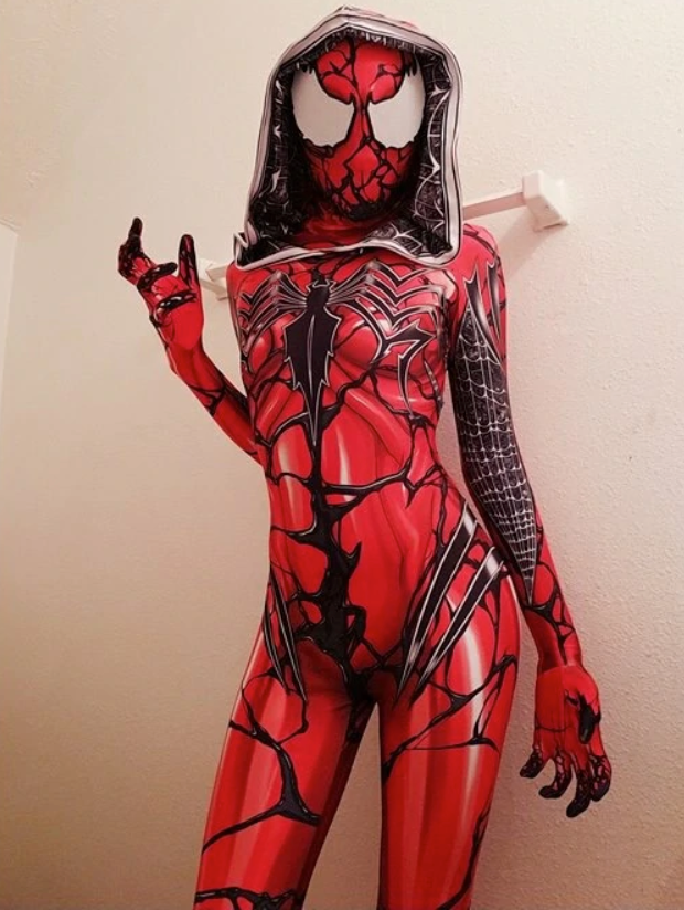 Carnage Gwen Spider Girl Cosplay Costume 3D Print Spandex Superhero Bodysuit for woman/kids
