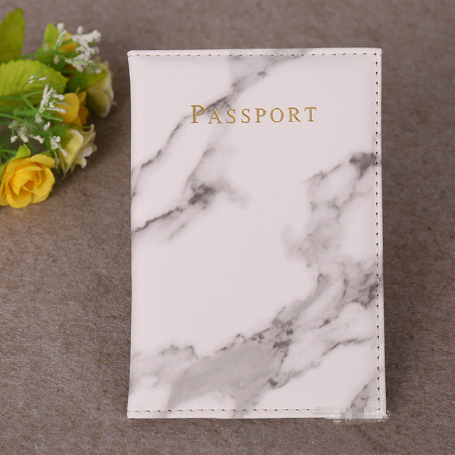 Vintage Marble Style Passport Cover Waterproof Passport Case