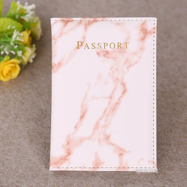 Vintage Marble Style Passport Cover Waterproof Passport Case