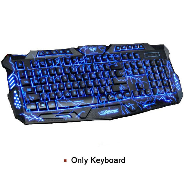 New Tri-color Backlight Pro Gamer Keyboard Gaming Keyboard 6 Buttons 3200 DPI Mechanical LED Backlight Pro Gaming Mouse