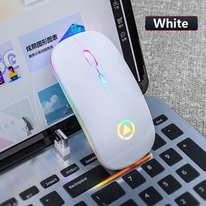 Wireless Mouse Rechargeable Silent Mouse 2.4GHz USB Optical Ergonomic Mice LED Backlight Game Gaming Mouse For PC Laptop Gamer