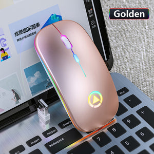 Wireless Mouse Rechargeable Silent Mouse 2.4GHz USB Optical Ergonomic Mice LED Backlight Game Gaming Mouse For PC Laptop Gamer