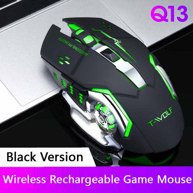 Wireless Mouse Rechargeable Silent Mouse 2.4GHz USB Optical Ergonomic Mice LED Backlight Game Gaming Mouse For PC Laptop Gamer