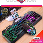 Cool Wired Gaming Keyboard 104 Key Backlit Keyboards Mouse Combo Metal Gamer Keyboard Russian Stickers For PC Desktop