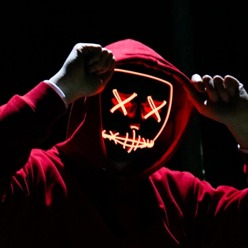 Halloween LED Glow Masks Horror Rave Mask Light up