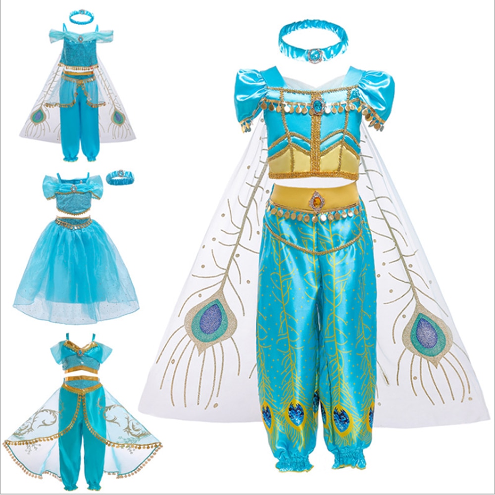 Girls Kids Aladdin's Lamp Princess Jasmine Halloween Costume