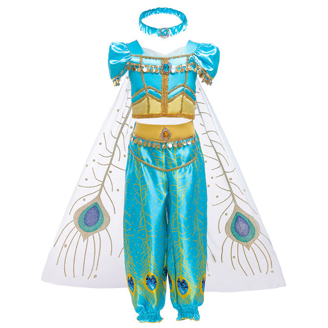 Girls Kids Aladdin's Lamp Princess Jasmine Halloween Costume