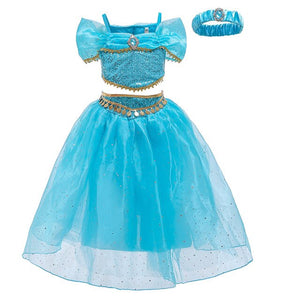 Girls Kids Aladdin's Lamp Princess Jasmine Halloween Costume