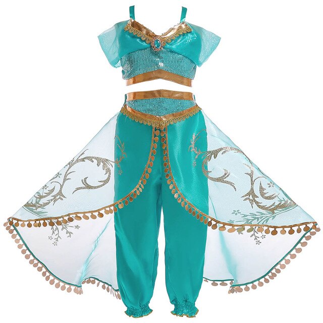 Girls Kids Aladdin's Lamp Princess Jasmine Halloween Costume