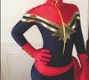 Women Ms.Captain Carol Danvers Superhero Costume Spandex Suit For Halloween