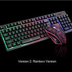 Purple/Blue/Red Rainbow LED Backlit Keys Gaming Keyboard Mechanical Feeling Keyboard Pro Gaming Keyboard and Mouse