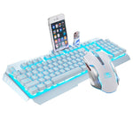 Cool Wired Gaming Keyboard 104 Key Backlit Keyboards Mouse Combo Metal Gamer Keyboard Russian Stickers For PC Desktop